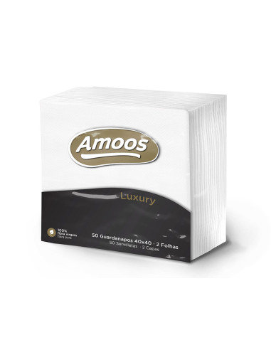 SERVILLETA CELULOSA AMOOS LUXURY 40X40 CM 2 CAPAS PAQ.50 UDS.T622501