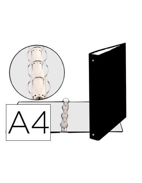 CARPETA 4A.30MM REDONDAS EXACOMPTA DIN A4 CARTON FORRADO NEGRA 51371E