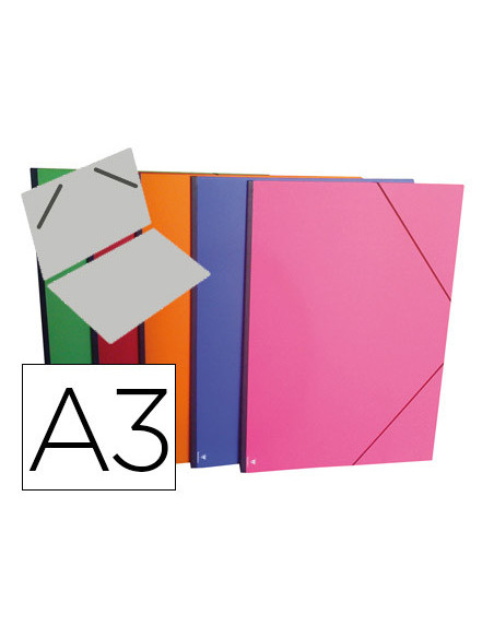 CARPETA PLANOS CLAIREFONTAINE A3 CARTON GOFRADO COL. SURT. C/GOMAS