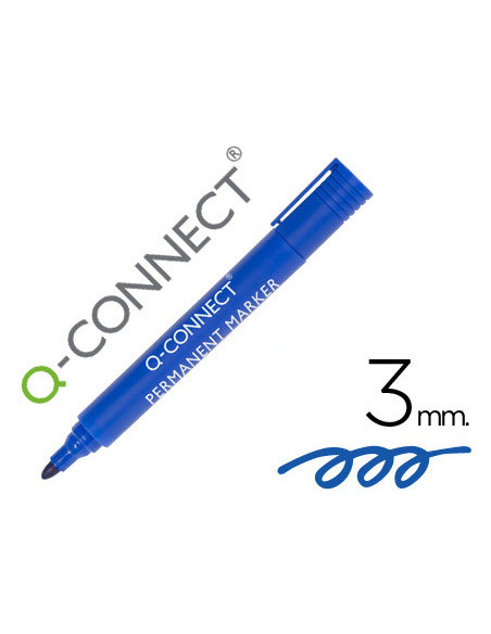 ROTULADOR Q-CON MARCADOR PERM.AZUL PUNTA REDONDA 3.0 MM