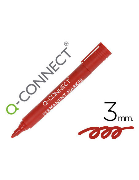 ROTULADOR Q-CON MARCADOR PERM.ROJO PUNTA REDONDA 3.0 MM