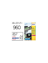 ETIQUETA ADH. AVERY L6009-20 45,7 X 21,2MM POLIESTER PLATA 960UD. 2