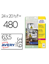 ETIQUETA ADH. AVERY 63,5X33,9MM POLIESTER BL. 480UD.