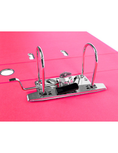 ARCHIVADOR PALANCA LIDERPAPEL FL FORRADO PVC RADO LOMO 75MM ROSA