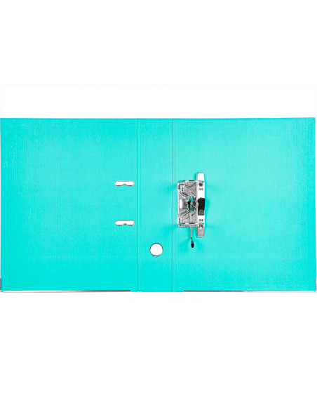 ARCHIVADOR PALANCA LIDERPAPEL FL FORRADO PVC RADO LOMO 75MM TURQ.