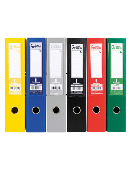 ARCHIVADOR PALANCA LIDERPAPEL FL FORRADO PVC RADO LOMO 75MM CLASICOS