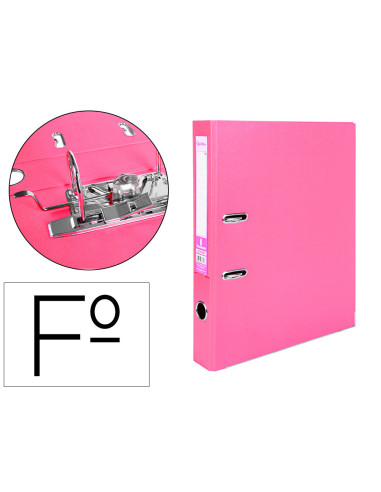ARCHIVADOR ESTRECHO PALANCA DOCUMENTA FL PVC RADO LOMO 52MM ROSA