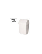 PAPELERA CONTENEDOR TTS PLASTICO TAPADERA MAX 12L.BL 400X230X200 MM 2