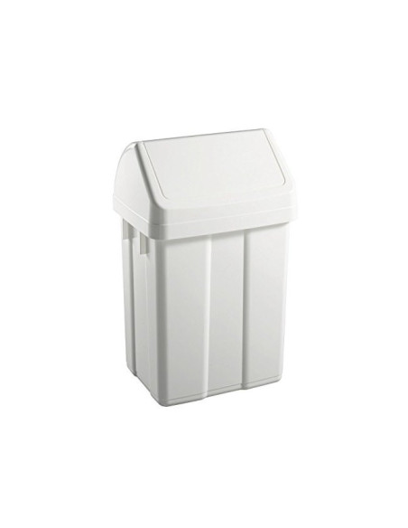 PAPELERA CONTENEDOR TTS PLASTICO TAPADERA MAX 12L.BL 400X230X200 MM