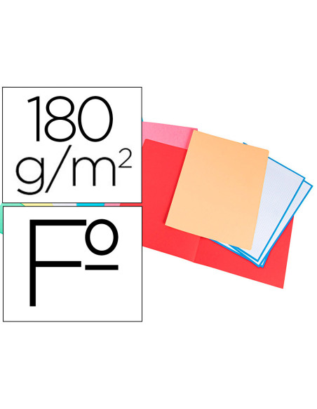 SUBCARPETA FL 180 GR. LIDERPAPEL COLORES SURTIDOS PASTEL 25 UD.