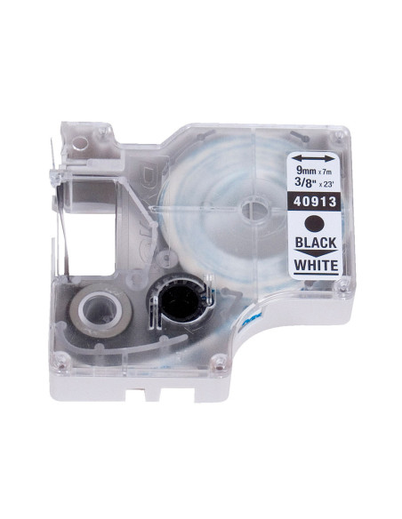 CINTA DYMO 40913 9MMX7MT NG./BL. D1