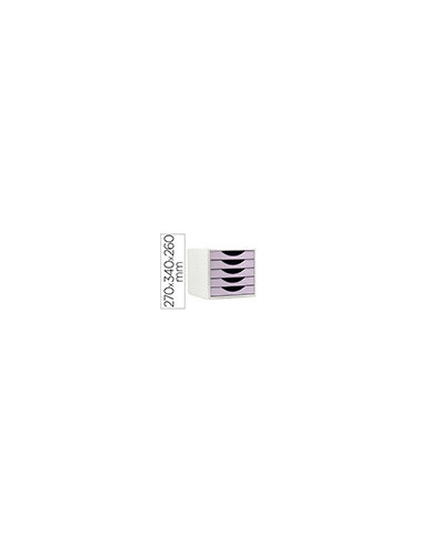FICHERO CAJONES Q-CON.5 CAJONES LAVANDA PASTEL 270X340X260MM