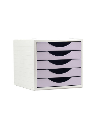 FICHERO CAJONES Q-CON.5 CAJONES LAVANDA PASTEL 270X340X260MM