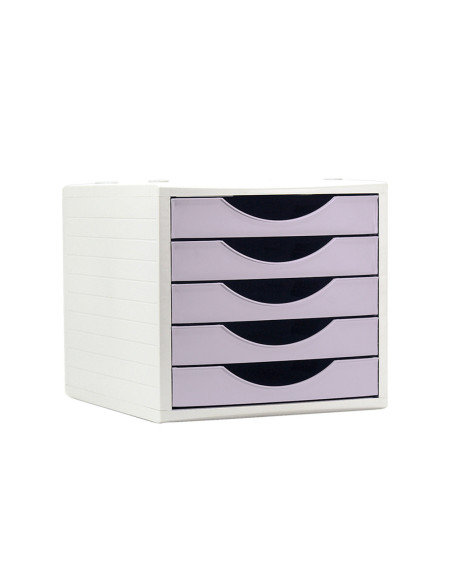 FICHERO CAJONES Q-CON.5 CAJONES LAVANDA PASTEL 270X340X260MM