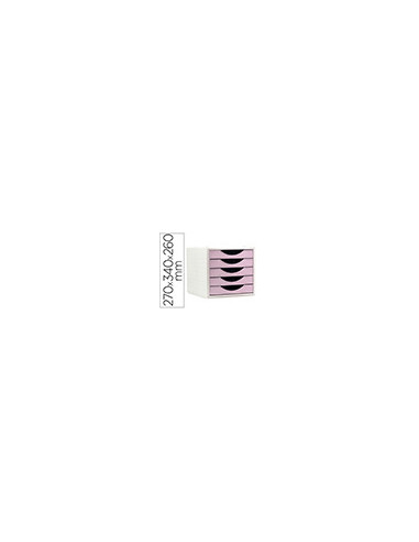 FICHERO CAJONES Q-CON.5 CAJONES ROSA PASTEL 270X340X260MM