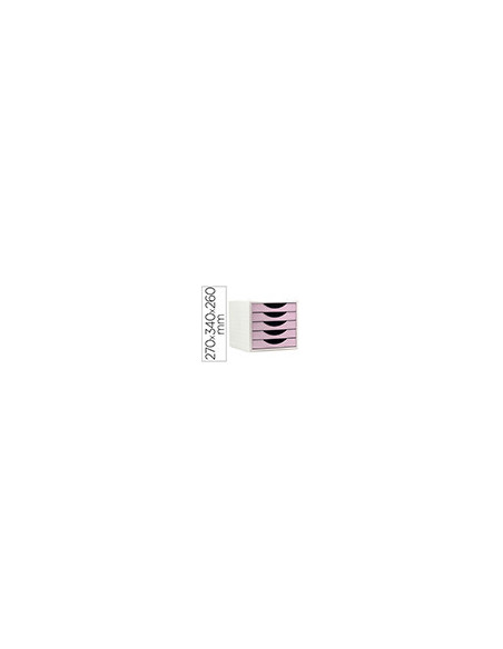 FICHERO CAJONES Q-CON.5 CAJONES ROSA PASTEL 270X340X260MM