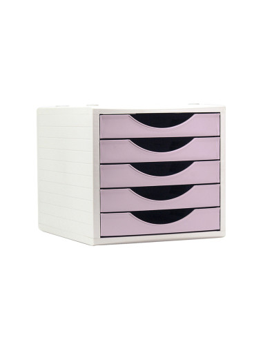 FICHERO CAJONES Q-CON.5 CAJONES ROSA PASTEL 270X340X260MM