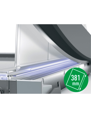 GUILLOTINA PALANCA LEITZ OFFICE PRO A4+ BASE CRISTAL 381MM CORTE 25H.