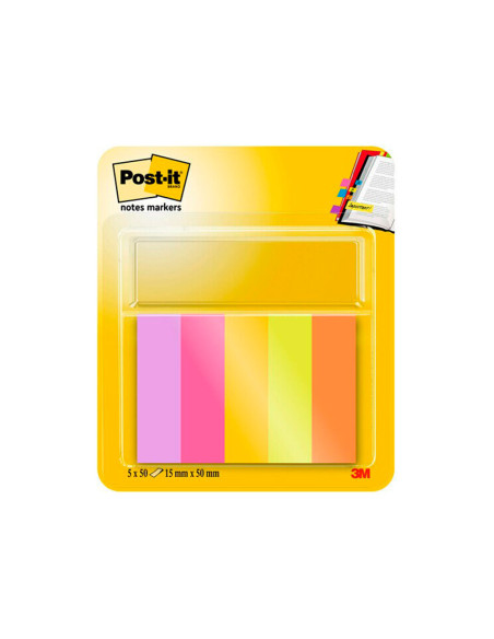 BLOC NOTAS ADH. QUITA PON POST-IT MININOTAS 15 X 50MM 50H. PK. 5 UD.