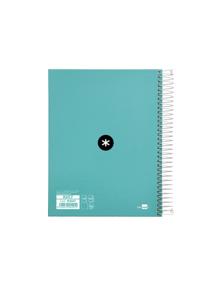 CUADERNO ESP. ANTARTIK A5 T.FORRADA MICRO LISO 5B 6T.120H.100GR.MENTA
