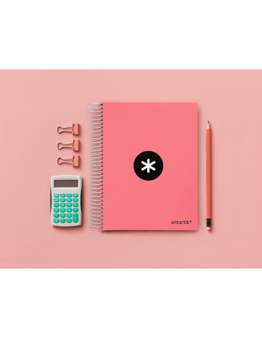 CUADERNO ESP. ANTARTIK A5 T.FORRADA MICRO LISO 6T. 120H 100GR. CORAL