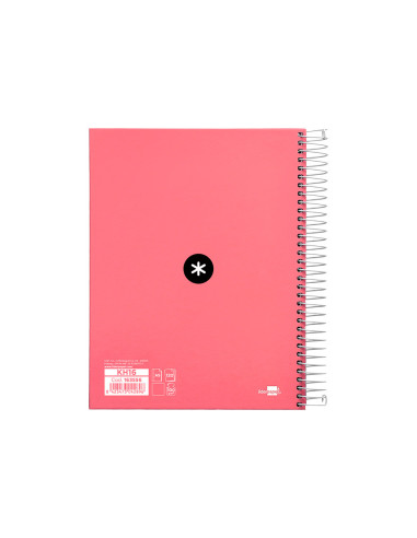 CUADERNO ESP. ANTARTIK A5 T.FORRADA MICRO LISO 6T. 120H 100GR. CORAL