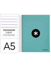 CUADERNO ESP. ANTARTIK A5 T.FORRADA MICRO HOR.5B 6T.120H.100GR.MENTA