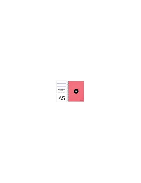 CUADERNO ESP. ANTARTIK A5 T.FORRADA MICRO HOR. 5B 6T.120H.100GR.CORAL