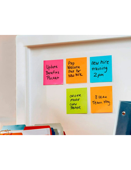 BLOC NOTAS ADH. QU PON POST-IT SUPER STICKY PLAYFUL 76X76MM 90H 6 UD.