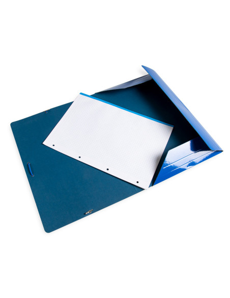 CARPETA  GOMAS FL. 3 SOLAPAS CARTON PLAST.AZ.