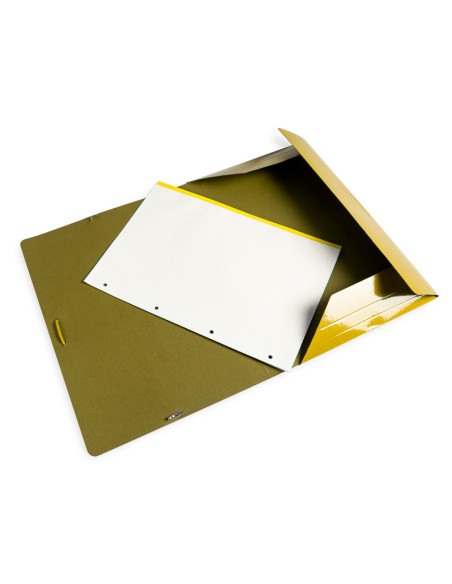 CARPETA  GOMAS FL. 3 SOLAPAS CARTON PLAST.AM.