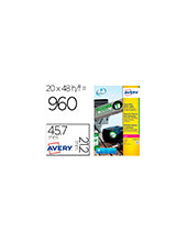 ETIQUETA ADH. RESIS AVERY POLIESTER BL.LASER 45,7X21,2MM CAJA 960 UD. 2
