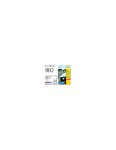 ETIQUETA ADH. RESIS AVERY POLIESTER BL.LASER 45,7X21,2MM CAJA 960 UD.