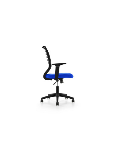 SILLA ROCADA GIRAT BRAZOS RESPALDO MALLA NEGRA/TAPIZADO NEGRA