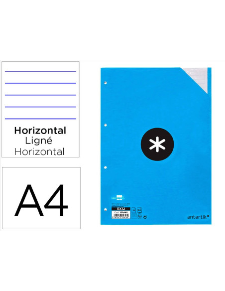 RECAMBIO  A4 100H. 100G/M2 RAYADO HOR.4 TAL.B.DE 5 ANTARTIK