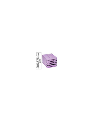 FICHERO CAJONES FAIBO PLAST.100% 4 CAJONES VIO PASTEL 28,5X37,5X23 CM