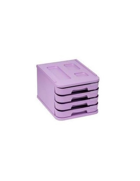 FICHERO CAJONES FAIBO PLAST.100% 4 CAJONES VIO PASTEL 28,5X37,5X23 CM