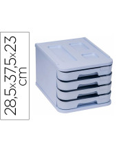 FICHERO CAJONES FAIBO PLAST.100% 4 CAJONES AZ. PASTEL 28,5X37,5X23 CM