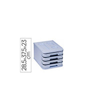 FICHERO CAJONES FAIBO PLAST.100% 4 CAJONES AZ. PASTEL 28,5X37,5X23 CM 2