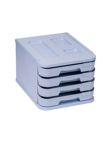 FICHERO CAJONES FAIBO PLAST.100% 4 CAJONES AZ. PASTEL 28,5X37,5X23 CM