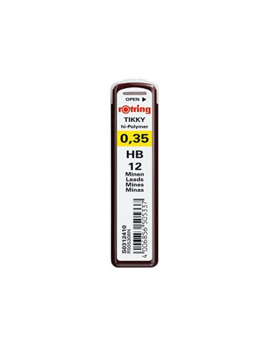 MINAS ROTRING GRAFITO 0,35MM HB  12 MINAS