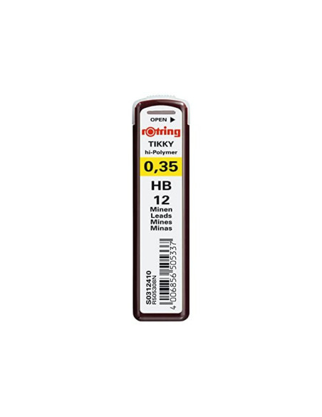 MINAS ROTRING GRAFITO 0,35MM HB  12 MINAS