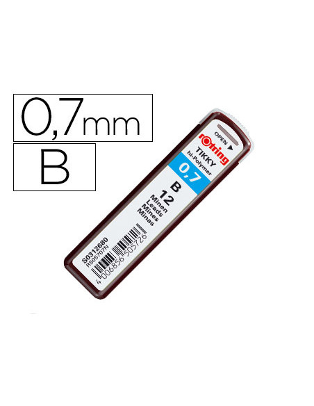 MINAS ROTRING GRAFITO 0,7MM B  12 MINAS