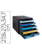 FICHERO CAJONES EXACOMPTA BIG BOX MAXI BEE BLUE 6 CAJONES SURT.