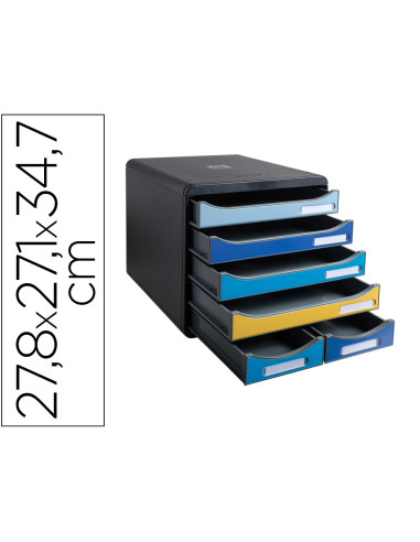 FICHERO CAJONES EXACOMPTA BIG BOX MAXI BEE BLUE 6 CAJONES SURT.