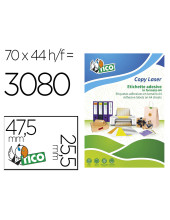 ETIQUETA ADH. TICO VE. FLUOR PERMANENTE 47,5X25,5MM CAJA 3080 UD.