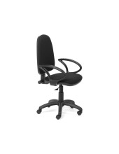 SILLA ROCADA GIRATORIA TELA IGNIFUGA NEGRO C/BRAZOS