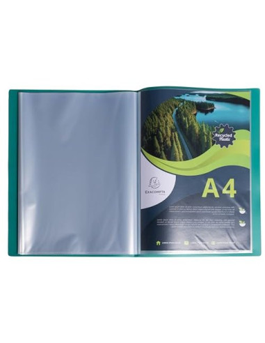 CARPETA EXACOMPTA ESCAPARATE 40 FUNDAS A4 RECICLADA PP. SURT.