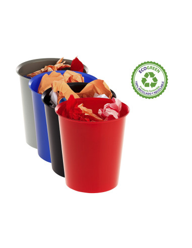 PAPELERA PLAST.ARCHIVO 2000 ECOGREEN 100% RECICLA 18LT.AZ. 290X310MM
