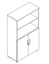 ARMARIO MEDIO C/PUERTAS BAJAS 92,5x42x144 +3 ESTANTE MELAMINA